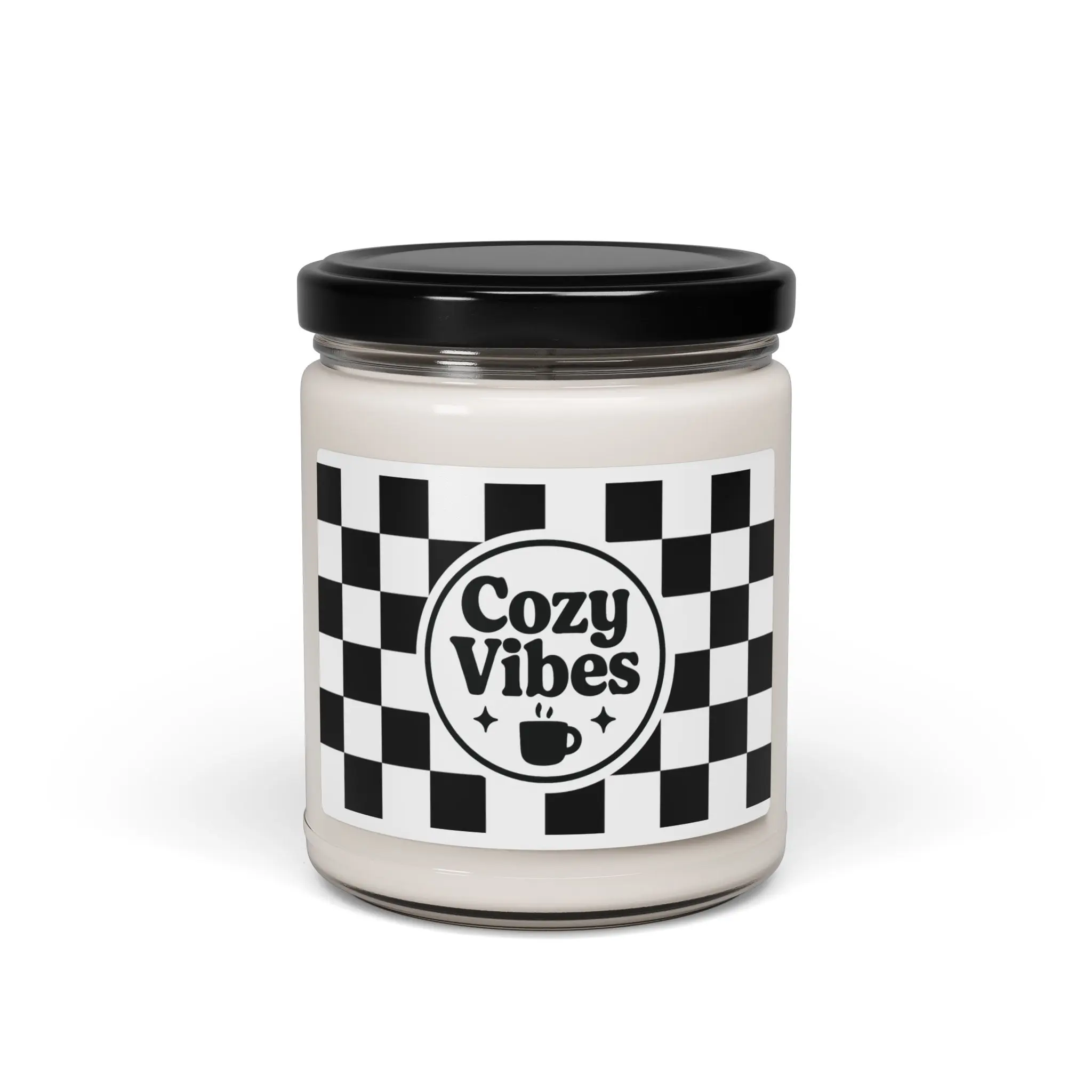Cozy Vibes Checkerboard Candle 9oz Soy Jar | Cozy Vibes Candle