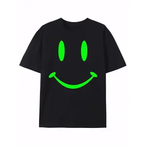 Payeah Mens T Shirt Retro Happy Hardcore Smile Raver Glow In The Dark Print