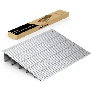 Nilight 5" Rise Portable Aluminum Alloy Door Threshold Ramp - Adjustable Height, Lightweight Ramp for Home Steps, Automotive & Motorhome Access