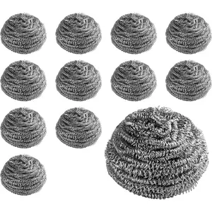 54460  (50 Grams) Stainless Steel Sponges Scrubbers, Set of 12