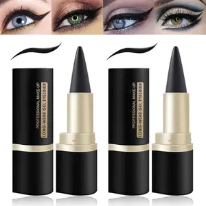 2Pcs Waterproof Gel Eyeliner Pencil Set - Black,Smudge-Proof, Long-Lasting for Cat Eye & Smokey Makeup,Cosmetic Lip Liner Eyeliner Lipliner 2Pcs-Black&Black