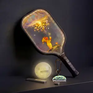 LETITREE LED Glow Pickleball Paddle: Light Up the Night! Smart Magnetic Pickup, Color-Changing LED, Perfect Gift for Social Play & Night Parties