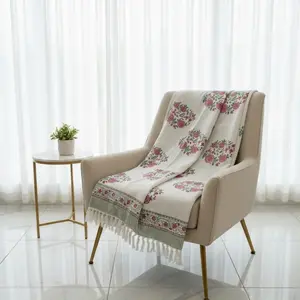 Burgundy Elegance – Hand Block Printed Cotton Throw
