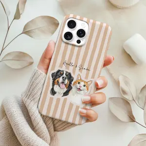 Personalized Pet Phone Case With Photo + Name Portrait For Iphone + Samsung, Personalized Dog Phone Case Cat Phone Case Gift