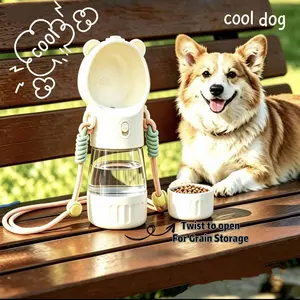 Pet Water Bottle, Portable Pet Water Bottle, 2-in-1 Pet Water & Food Bottle, Dog Walking Bottle Essential, Crossbody Portable Design, Outdoor Pet Supplies, Summer Outdoor Hiking Supplies,summervibes