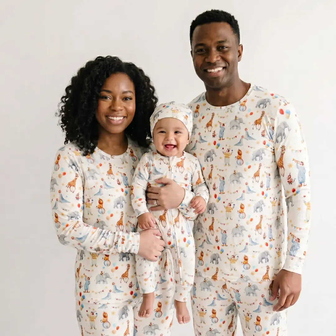 Adult Bamboo Two-Piece Pajama Circus Party