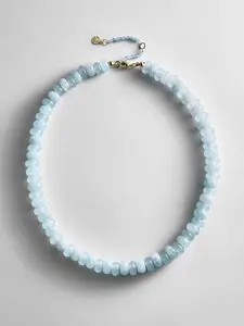Joyce Semi-Precious Beaded Necklace - Blue Lace Agate