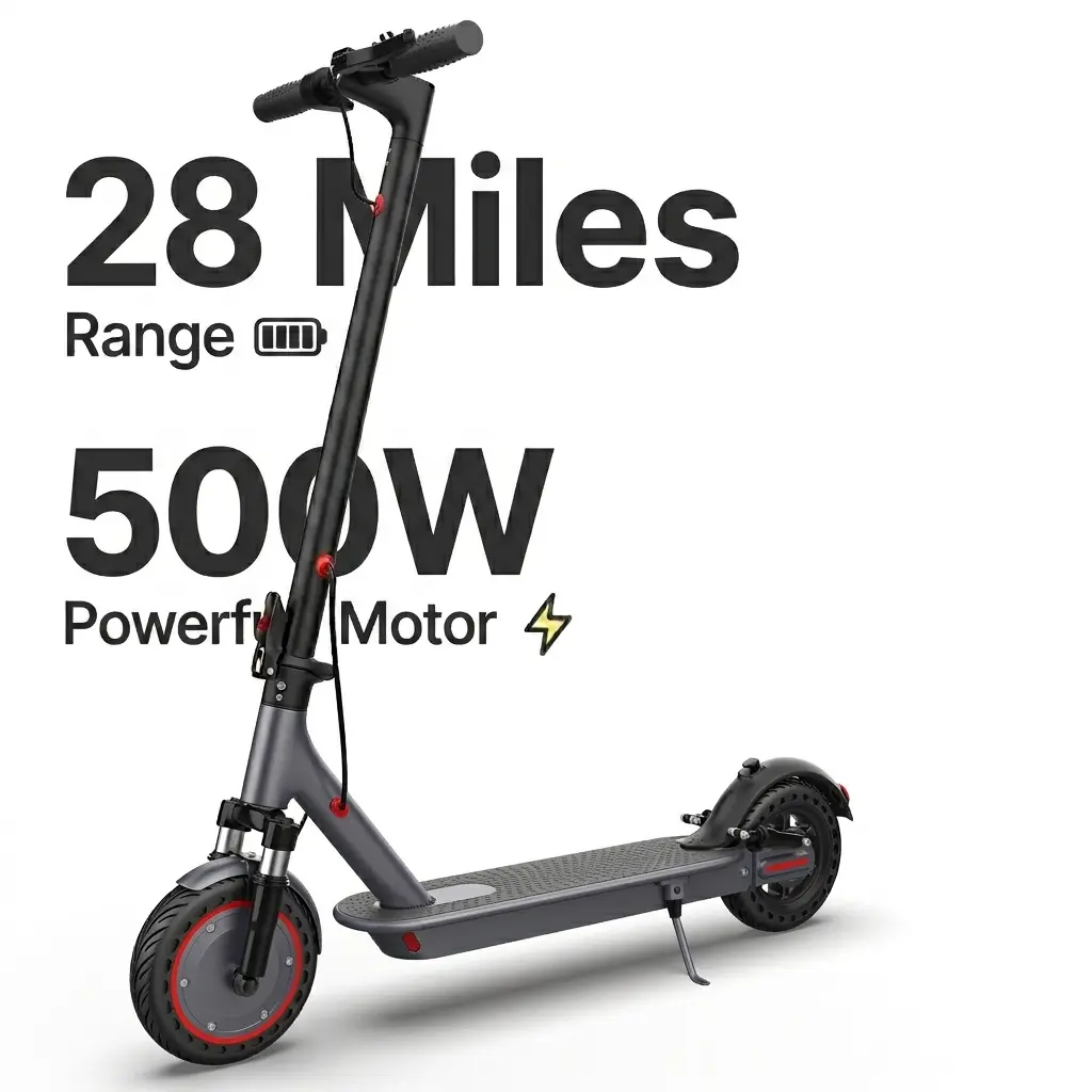 Electric Scooter for Adults, 350-500W Motor, 19-22 MPH Top Speed, 21-28 Miles Range, 8.5-10" Tires, Foldable E-Scooter with App Control, Dual Braking System, Waterproof Design, LED Lights & Portable Folding Scooter, Commute Gadgets, Outdoor Gadgets