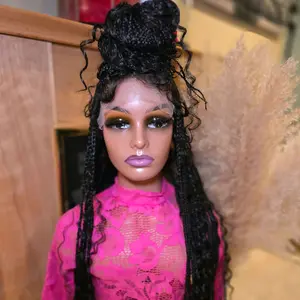 Black 360 Boho Braided Wig