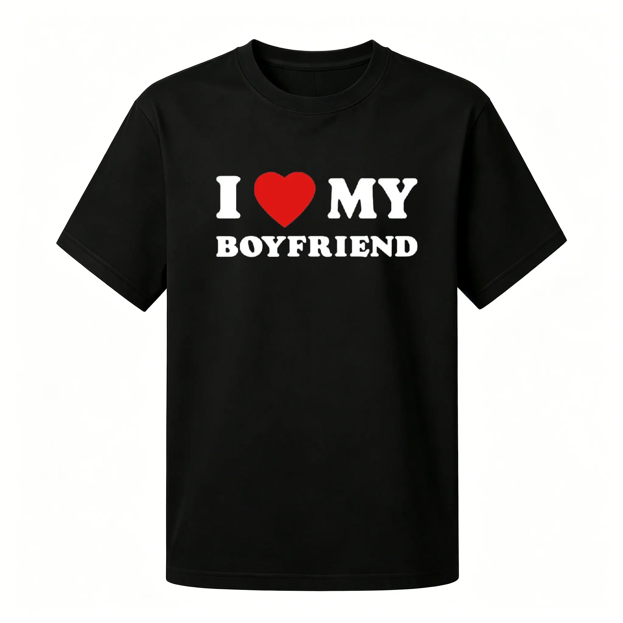 I love my boyfriend T-shirt. I like my boyfriend. Regular style T-shirt.