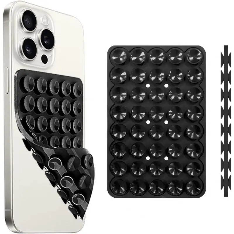 Dual-Sided Silicone Phone Grip Holder, Cell Phone Holder, Compatible with iPhone and Android, Magnetic Stand for Selfies and Videos, Mirror Attachment for Enhanced Viewing, Magnetic Smartphone Holder, Phone Suction Pad