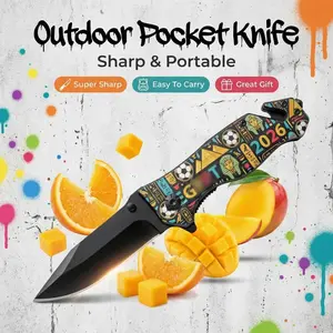 2026 Ultra Sharp Blade New Soccer Style Folding Knife, Outdoor Camping Multi-function Pocket Knife with Stainless Steel Sharp Blade and Durable Handle, New Trendy Fruit Cutter, Outdoor EDC Knife