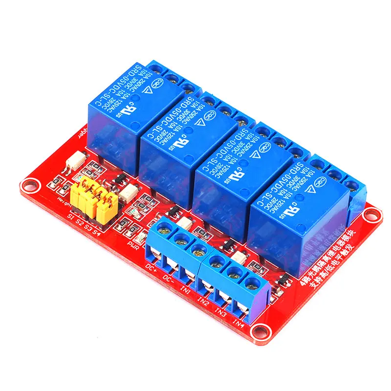 ST SHILLEHTEK 4-Channel 5V Relay Module - 5V Control Module for Arduino, Raspberry Pi, Fans, Single Board Computer Automation Projects