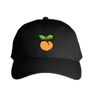 JOOCY AF Hat with Orange Fruit Design, Adjustable Fit, Adjustable Strap, Black Color