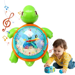 Kids Toddler Crawling Turtle Toy for Ages 2+, Electric Transparent Gear Swing Turtle with Fun Lights & Music, All Direction Walking Learning Toy, Christmas Birthday Holiday Gift for Boys Girls