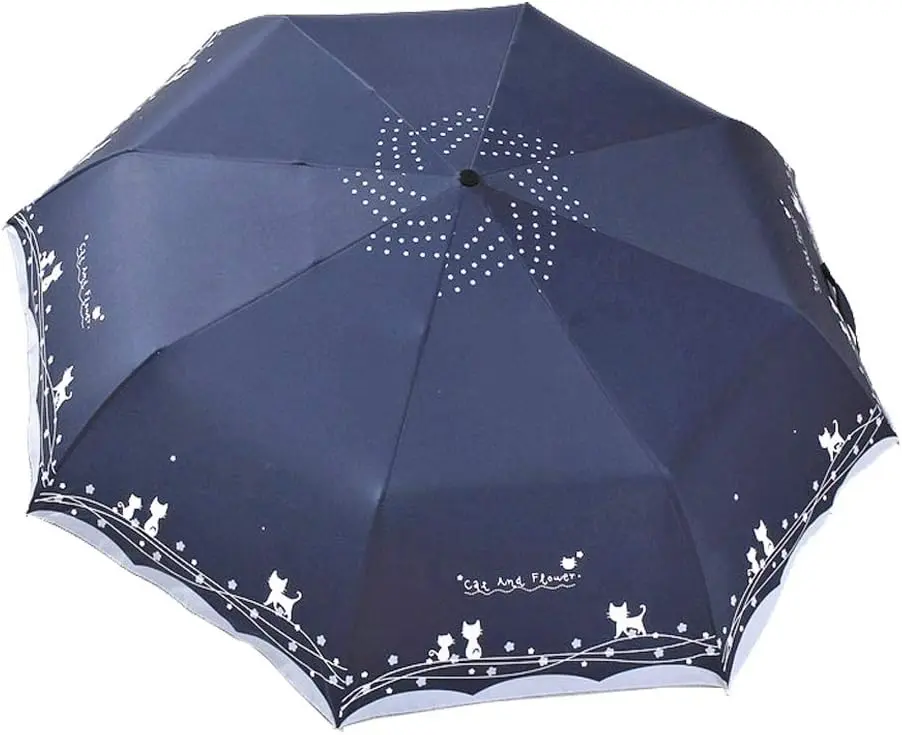 Windproof Compact Travel Folding Cute  Umbrella,Auto Open Close Rain&Sun Lightweight Portable Umbrellas with Cover for  Women Men