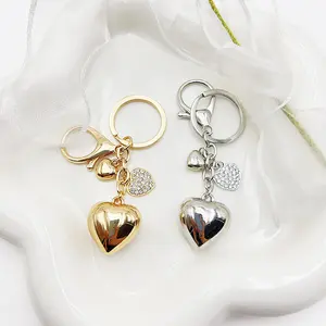 2/3/4pcs Trend Exquisite Alloy Diamonds Love Keychain Metal Chain Female Car Keys Chain Rings Bag Pendant for Women Gift