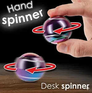 Fingertip Gyro Ball Kinetic Desk Toy, Rainbow Metal Hand Spinner with High-Speed Bearings, Stress Relief Fidget Toy for Adults & Kids, Creative Office Decor Gift