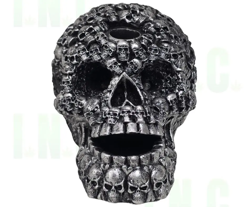 Silver Skull w/ LEDs Backflow Burner