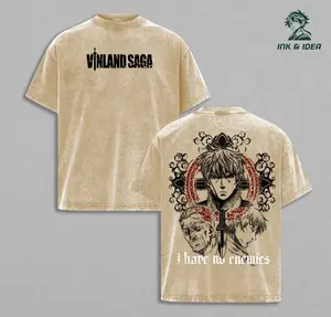 Thorfinn Karlsefni Vintage Washed T-Shirt, Nordic Warrior Manga Tee, Oversized Retro Streetwear Heavy Cotton Top, Gift for Anime Fan, Vinland Saga Inspired Shirt
