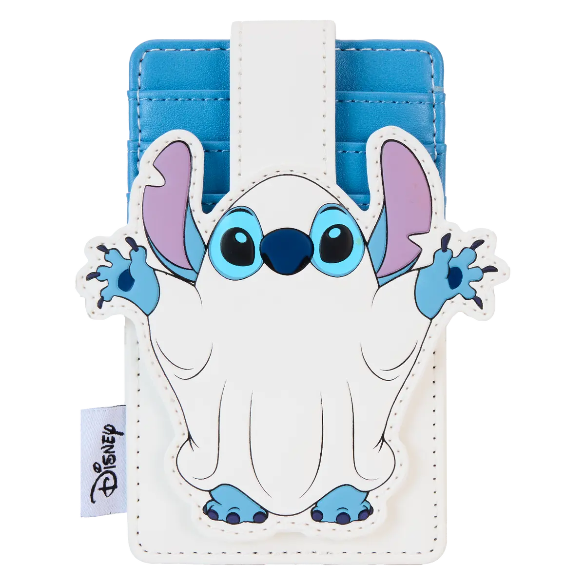 Ghost Character Card Wallet, Glow-in-the-Dark Vegan Leather with Debossed Applique Details and ID Window