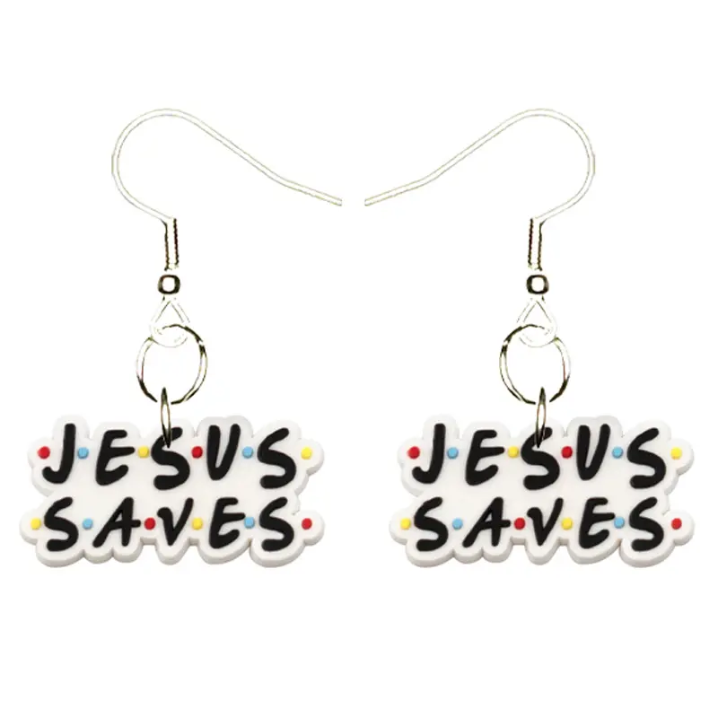Jesus Earrings Hypoallergenic Silver Plated Fishhooks Yazzle Dazzle Religion Church Spiritual Bible Pastor Priest