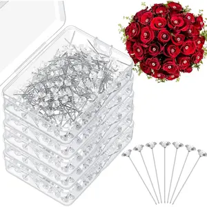 1000 count  Pins Flower Pins for Bouquet  Corsage Wedding Bouquet   Rhinestones Floral Boutonnier  Accessories DIY Craft Decor (1.5 Inch)