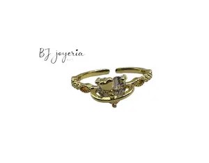 COPPER HALO HEART RING (0876)