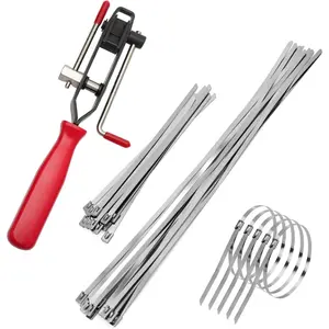 [Summervibes] 1 Pcs Auto/ATV CV Joint Banding Boot Axle Clamp Pliers with 20 Pcs Stainless Steel CV Joint Boot Band Clamps Set for Most Cars,Halloween Christmas Party Gifts,Hand Tools Kits