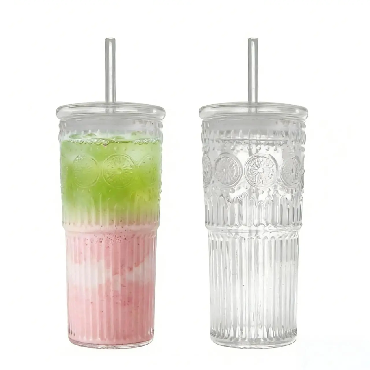 Father's Day GiftGlass Iced Coffee Cup With Lids and Straws, 24 OZ High  Borosilicate Glass Tumbler for Water Smoothie Juice Drinks, Modern Glass Mug  for Cold & Hot Beverages - TikTok Shop