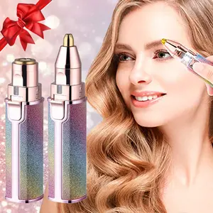 2-In-1 Pain-Free Eyebrow Trimmer Pen & Facial Razor, Electric Hair Remover for Face, Precision Grooming Tool for Men and Women