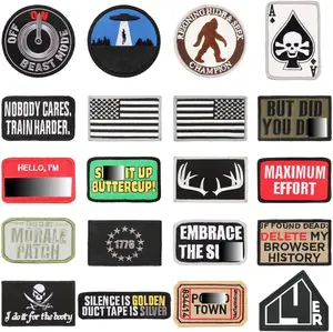 Morale Patches | Funny Military Patches | Hook & Loop Embroidered Airsoft Patches for Backpacks | Tactical Patches for Vests, Backpack Patches | Morale Patch Bundle (20-Pack)