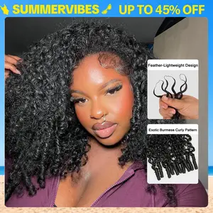 [Lowest Price] STERLY Crochet Extensions Human Hair Miracle Knots Pre-Separated 50g per Pack 45-50 Strands per Pack Knotless Boho Braids 4-5 Packs for Full Head Burmese Curly Textures Wig with Crochet Hook #Summervibes #tiktokshopmemorialday