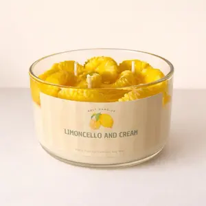 Limoncello and cream Premium Soy base candle and jelly wax
