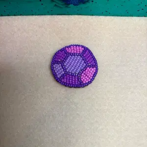 Beaded Amethyst Gem - Native American Beadwork