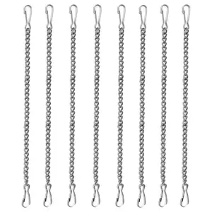 8PCS Stainless Steel Hanging Chains for Stained Glass Panels - Silver Decorative Chains for Suncatcher Crystals and Hanging Baskets, Window Art & Outdoor Decor