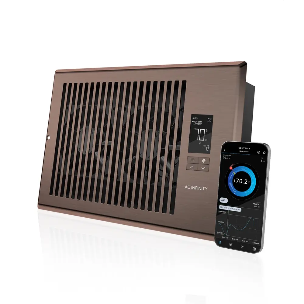AIRTAP T6, Smart Register Booster Fan 6" x 10" Bronze