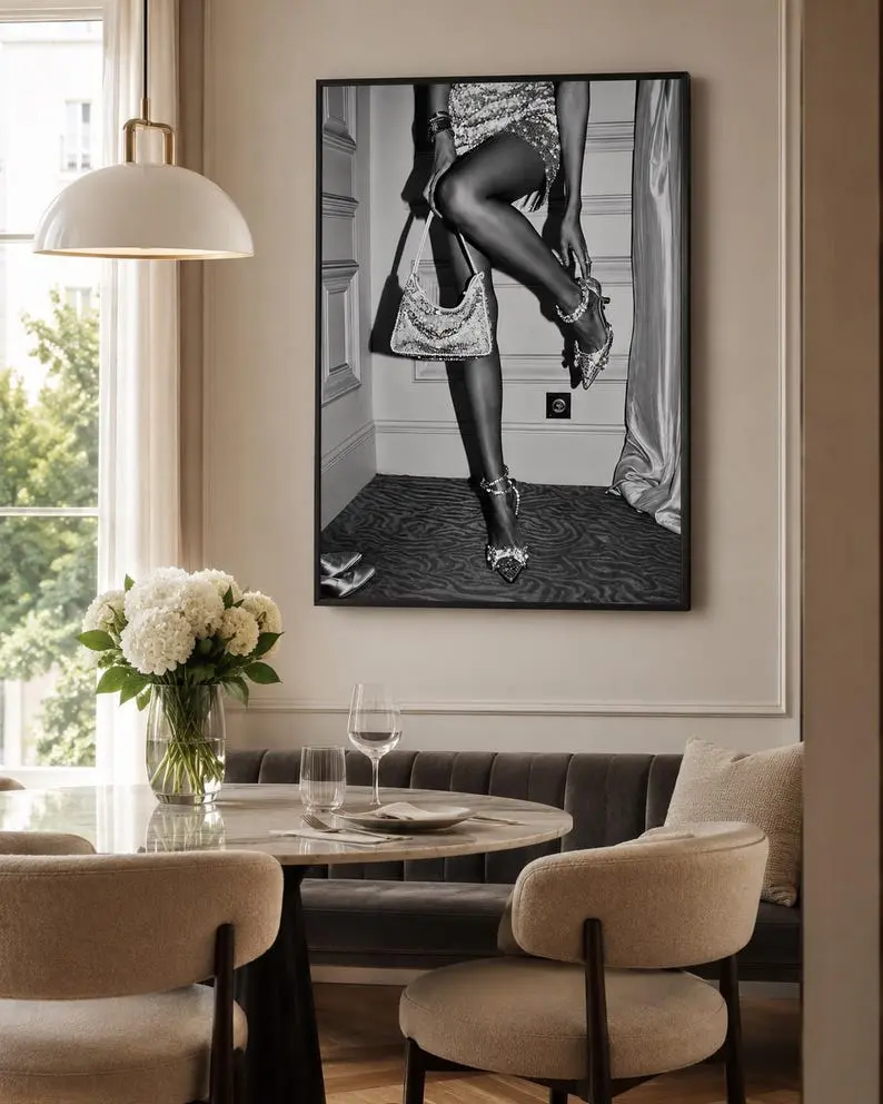 Black and White Fashion Wall Art, Glam Photography Print, Luxury Heels Poster, Chic Feminine Decor, Vogue Inspired Fashion Photography