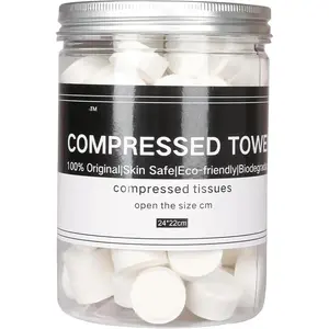 Canned 100 count Compressed Towels Portable Mini Compressed  Tissue for Travel , Beauty Salon or  Hand Wipes
