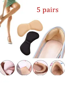 5 Pair Loose Fit Shoe Heel Pads, Heel Liners, Buffer Inserts, Shoe Insoles, Unisex, Improve Fit and Comfort, Prevent Foot Sliding and Calluses