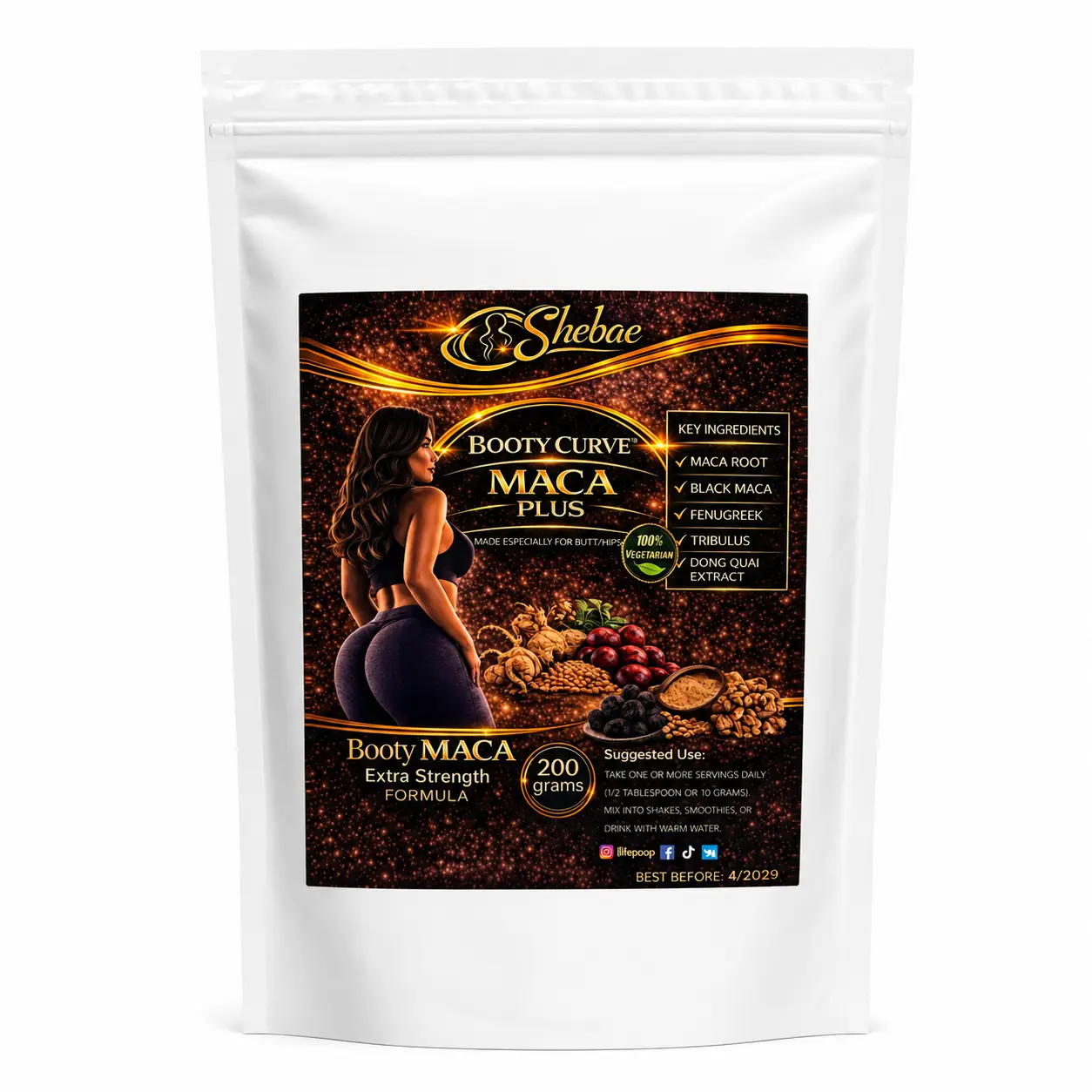 MACA Plus Booty Curve Wellness Supplement, Health & Nutrition Support
