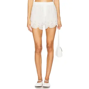 LoveShackFancy Sorin Shorts in Optic White