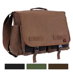 ROTHCO Men's Concealed Carry Messenger Bag, 11L Tactical Heavyweight Canvas Crossbody with Top Handle, MOLLE & Magnetic Snaps