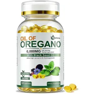Oil of Oregano with Black Seed Oil, 180 Softgels | 2-in-1 Herbal Oregano Supplement with High Strength Carvacrol & Thymoquinone for Immune Support | Non-GMO, Plant Based