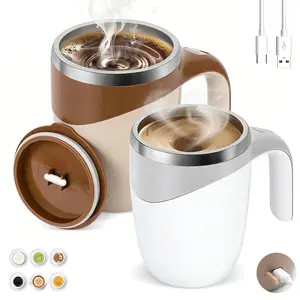 Automatic Self Stirring Coffee Mug | Rechargeable Magnetic Mixing Cup | No Spoon Needed, Stainless Steel Mug for Coffee, Milk & Office Use, Perfect Gifts