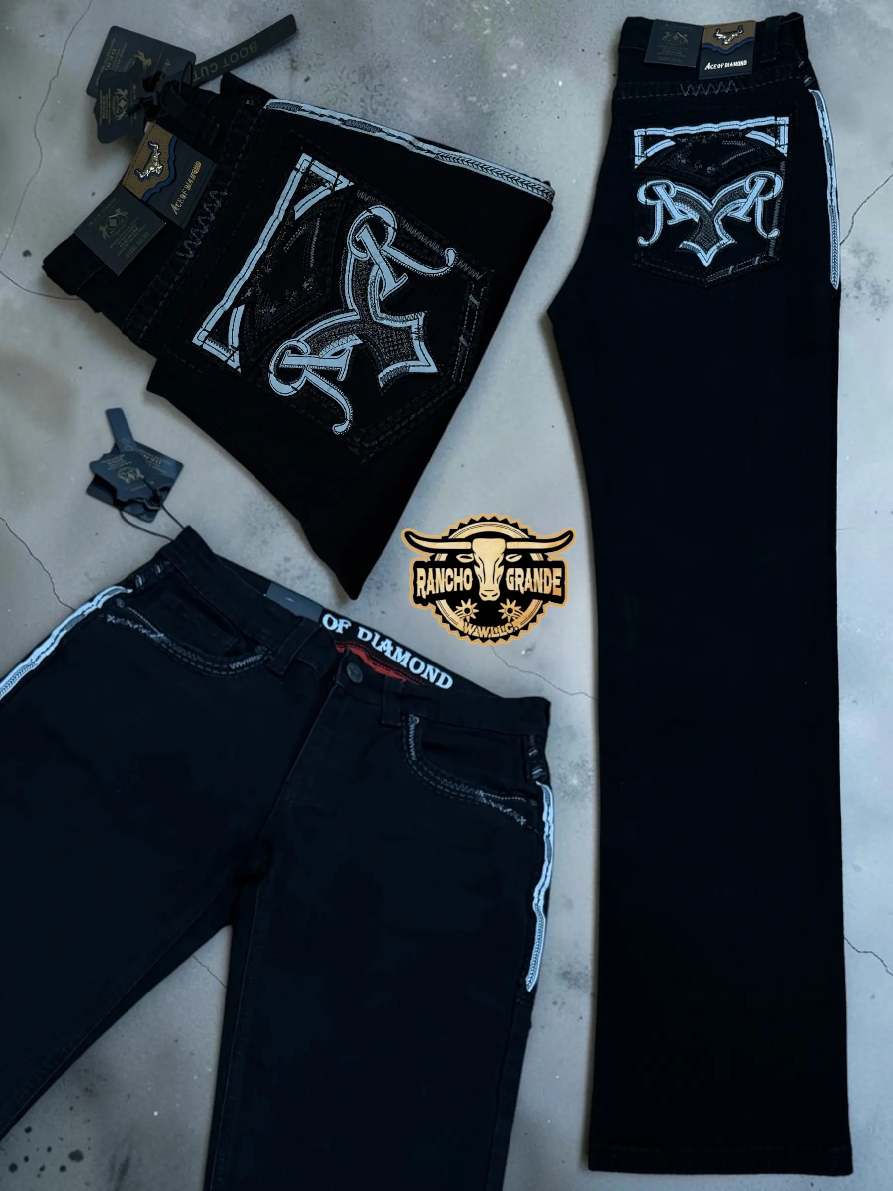 ACE 1520 Mens Western Cowboy Jeans Straight Fit Boot Cut / Pantalon Vaquero corte Bota