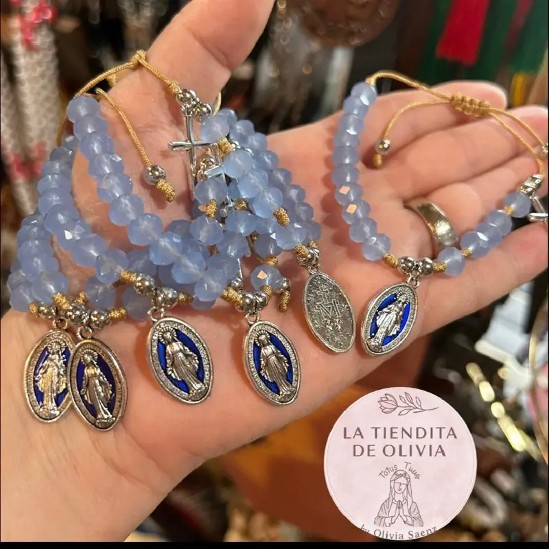 Miraculous Medal Crystal Rosary-Bracelet