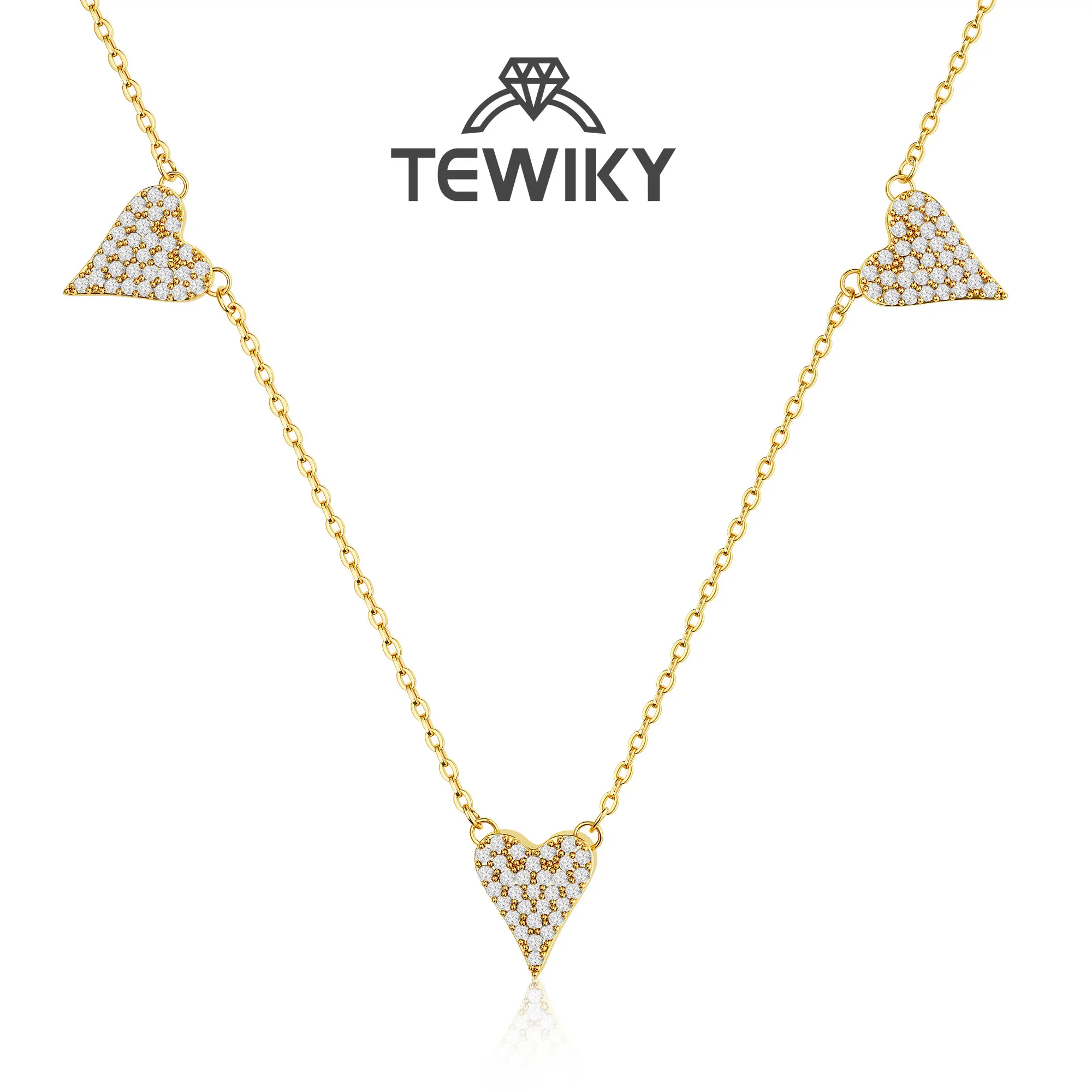 Mother’s Day Gift Tewiky Cute Heart Necklace Tiny Heart Pendant Choker Necklaces Small Gold Love Open Heart Chain Necklace for Women Dainty Gold Necklace Gifts for Her