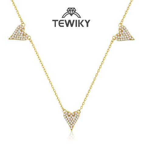 TEWIKY Women's Dainty Gold Necklace - Cute Tiny Open Heart Pendant Choker, Jewelry for Women, Cute Necklaces, Ideal Birthday & Mother’s Day Gift for Her