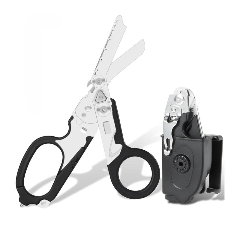6 in 1 Outdoor Tactical Scissor Tools with Strap Cutter & Glass Breaker ...